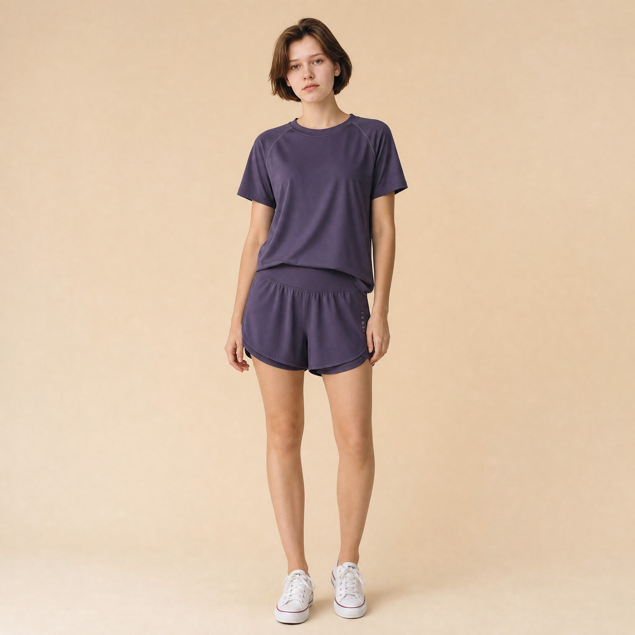 Women's activewear set - soft breathable polyester-elastane fabric
